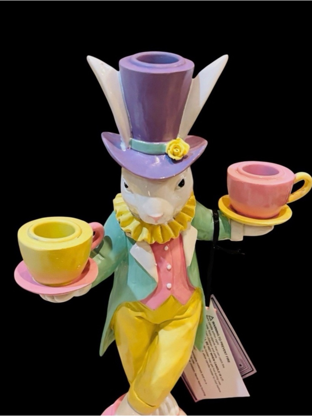 Tophat & Tail NWT Easter Bunny Whimsical candle holder Madhatter - Picture 4 of 4